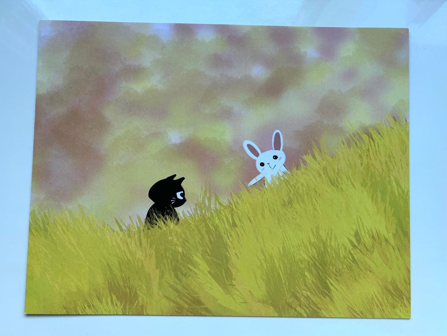 Cat and Rabbit in the yellow fields